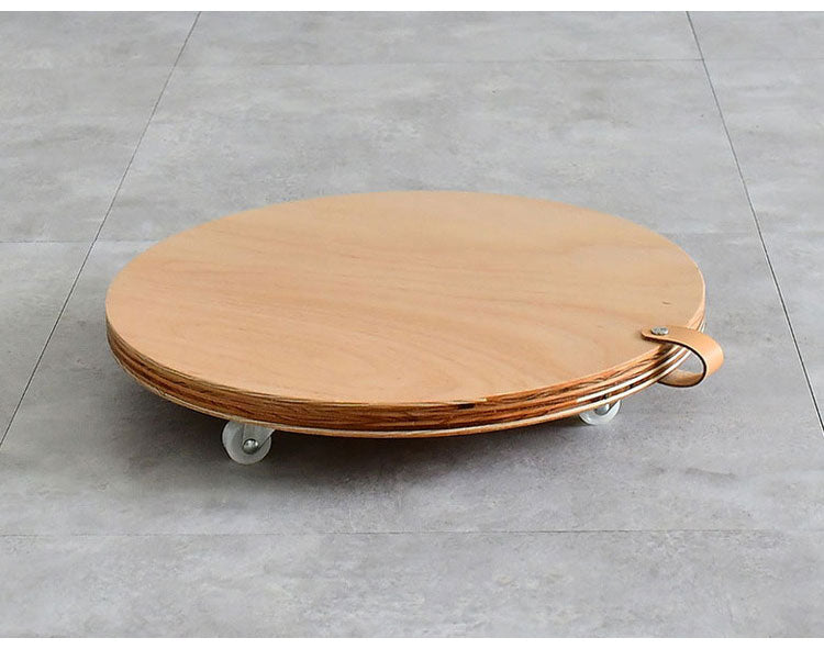 rootis 日本製 耐荷重20kg プランタースタンド 新潟県南魚沼産木材使用 プランター台 キャスター付き ラウンド 幅35cm ホームキャリー 平台車 台車 フラワースタンド 円形 丸型 回転 トレー(代引不可)