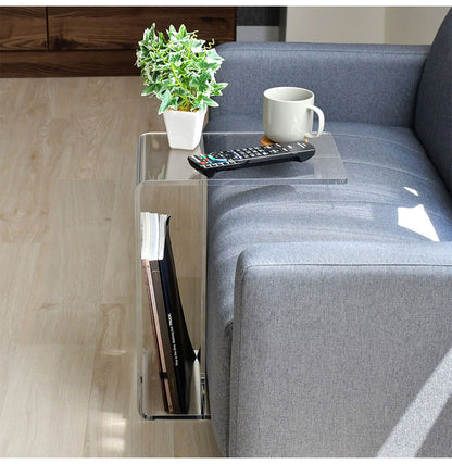 日本製 2way アクリルテーブル コの字型 完成品 10mm厚アクリル使用 透明 クリア サイドテーブル ソファテーブル センターテーブル 棚付き コンソール 燕三条 おしゃれ(代引不可)