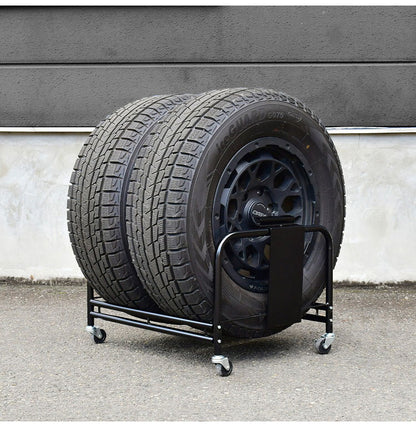 日本製 SUV用 タイヤラック 2個組(4本収納) タイヤ幅24cmまで カバー付き スロープ付き キャスター タイヤスタンド タイヤ収納 足立製作所 組立簡単 カー用品 保管 スタッドレス(代引不可)