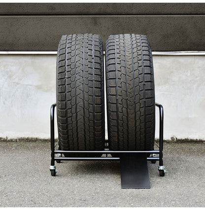 日本製 SUV用 タイヤラック 2個組(4本収納) タイヤ幅24cmまで カバー付き スロープ付き キャスター タイヤスタンド タイヤ収納 足立製作所 組立簡単 カー用品 保管 スタッドレス(代引不可)