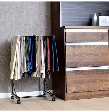 【ワイドパンツ対応】日本製 高さ伸縮ワイドスラックスハンガー 12本掛け スイング式 キャスター付き スラックス収納 ハンガーラック スリム 押入れ 押し入れ 収納 クローゼット ハンガー(代引不可)