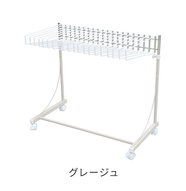 【ワイドパンツ対応】日本製 高さ伸縮ワイドスラックスハンガー 20本掛け スイング式 キャスター付き スラックス収納 ハンガーラック スリム 押入れ 押し入れ 収納 クローゼット ハンガー(代引不可)