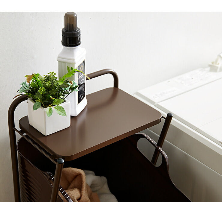 日本製 燕三条 ランドリーラック 2段 キャスター付き ランドリーワゴン モノトーン ランドリーバスケット 洗濯かご 白 ホワイト おしゃれ(代引不可)