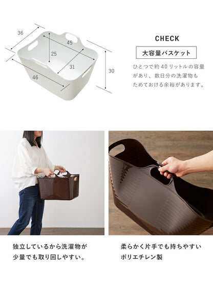 日本製 燕三条 ランドリーラック 2段 キャスター付き ランドリーワゴン モノトーン ランドリーバスケット 洗濯かご 白 ホワイト おしゃれ(代引不可)