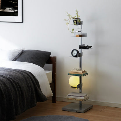 日本製 ブックタワー ハイタイプ 8段 積ん読ラック 高さ調節 頑丈スチール 隠しキャスター 本棚 シェルフ マガジンラック コミック 文庫本 積読 棚 ディスプレイ おしゃれ(代引不可)