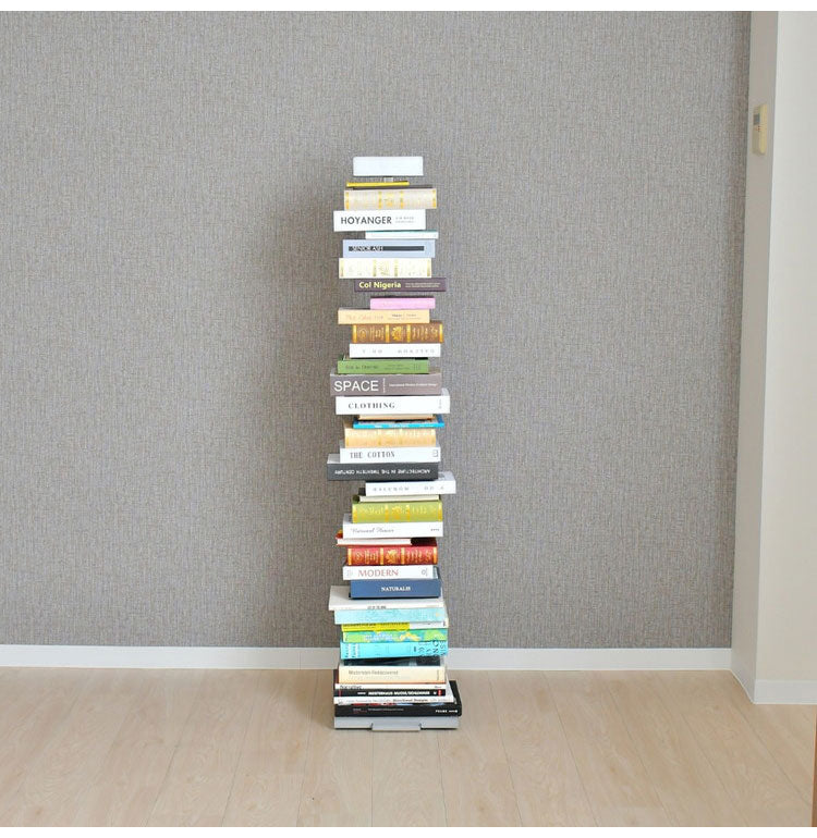 日本製 ブックタワー プレミアムタイプ 10段 積ん読ラック 高さ調節 頑丈スチール 隠しキャスター 本棚 シェルフ マガジンラック コミック 文庫本 積読 棚 ディスプレイ おしゃれ(代引不可)