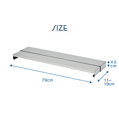 日本製 燕三条 奥行伸縮 フラット排気口カバー 75cm 伸縮式 頑丈 ステンレス 排気口 カバー 奥行き伸縮 コンロ奥ラック グリルカバー 汚れ防止 油はね コンロカバー コンロ IH ロータイプ 薄型