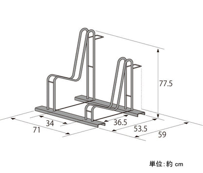 日本製 スタンドいらずの頑丈自転車ラック 2台用 一般家庭用 サイクルラック サイクルスタンド 自転車スタンド 自転車置き 駐輪スタンド 簡易スタンド 屋外(代引不可)