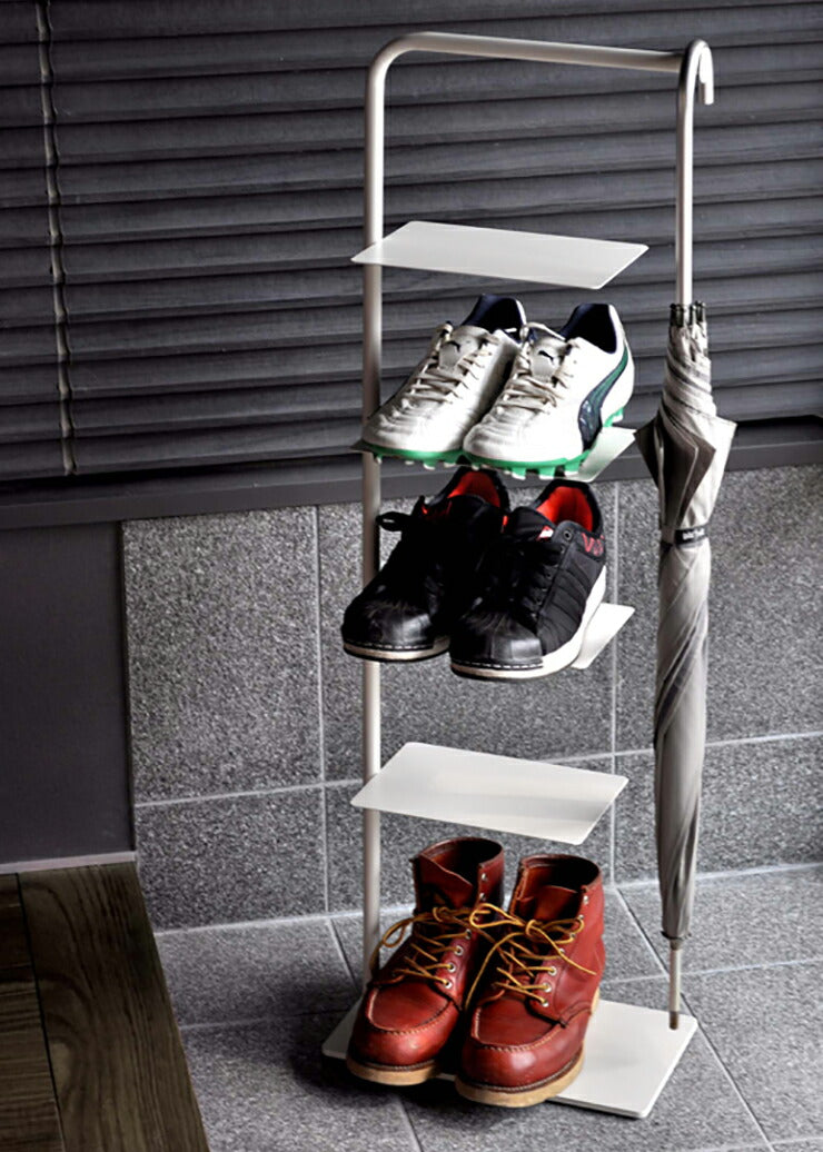 【日本製】 Stack rack シューズラック 5段 収納 靴箱 シューズボックス 下駄箱 薄型 スリム 靴入れ シューズbox(代引不可)