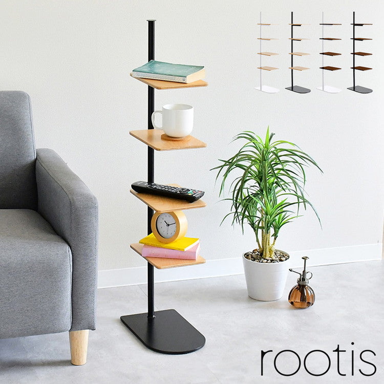 rootis 日本製 サイドテーブルスタンド 新潟県南魚沼産木材使用 サイドテーブル ディスプレイラック 棚 コーヒーテーブル ソファサイド ベッドサイド スリム 足立製作所 bokula(代引不可)