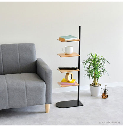 rootis 日本製 サイドテーブルスタンド 新潟県南魚沼産木材使用 サイドテーブル ディスプレイラック 棚 コーヒーテーブル ソファサイド ベッドサイド スリム 足立製作所 bokula(代引不可)