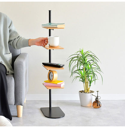 rootis 日本製 サイドテーブルスタンド 新潟県南魚沼産木材使用 サイドテーブル ディスプレイラック 棚 コーヒーテーブル ソファサイド ベッドサイド スリム 足立製作所 bokula(代引不可)