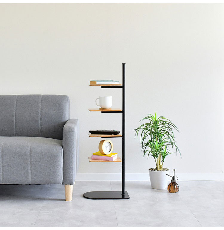 rootis 日本製 サイドテーブルスタンド 新潟県南魚沼産木材使用 サイドテーブル ディスプレイラック 棚 コーヒーテーブル ソファサイド ベッドサイド スリム 足立製作所 bokula(代引不可)