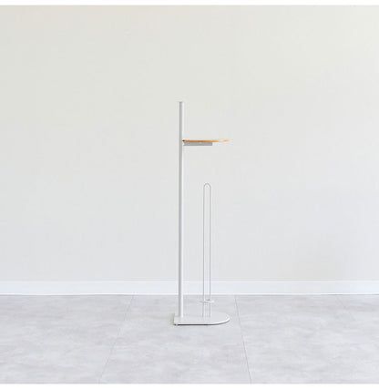 rootis 日本製 トイレットペーパースタンド 縦型 完成品 新潟県南魚沼産木材使用 自立式 トイレラック トイレ収納 隙間収納 すき間収納 ホルダー 天板付き スリム 足立製作所 bokula(代引不可)