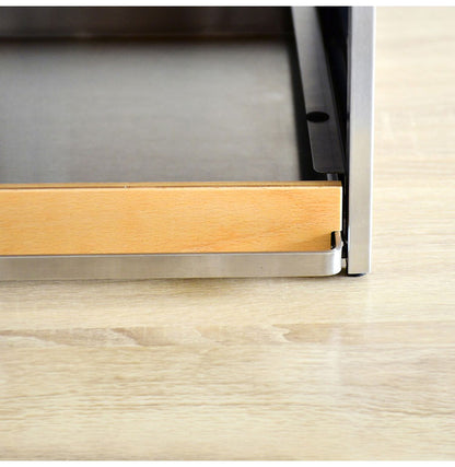 rootis 日本製 トースターラック 完成品 耐荷重20kg 幅36cm 引出し付き 新潟県南魚沼産木材使用 ステンレス ブレッドケース キッチン収納 パンケース 足立製作所 bokula(代引不可)