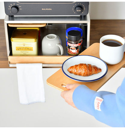 rootis 日本製 トースターラック 完成品 耐荷重20kg 幅36cm 引出し付き 新潟県南魚沼産木材使用 ステンレス ブレッドケース キッチン収納 パンケース 足立製作所 bokula(代引不可)