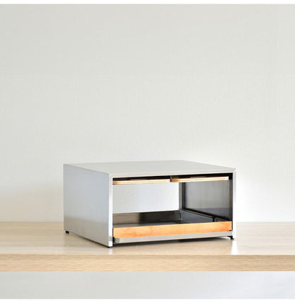 rootis 日本製 トースターラック 完成品 耐荷重20kg 幅36cm 引出し付き 新潟県南魚沼産木材使用 ステンレス ブレッドケース キッチン収納 パンケース 足立製作所 bokula(代引不可)