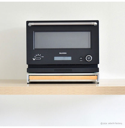 rootis 日本製 オーブンレンジラック 完成品 耐荷重20kg 幅45cm スライドテーブル 新潟県南魚沼産木材使用 スライドトレー 家電下トレー 家電下ラック 作業台 足立製作所 bokula(代引不可)