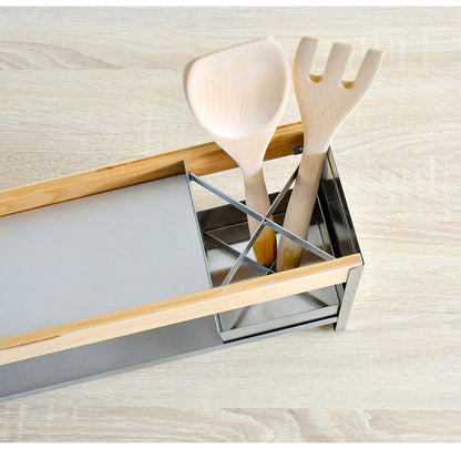 rootis 日本製 スパイス&ツールラック 完成品 幅50cm 新潟県南魚沼産木材使用 ツールスタンド 調味料ラック スパイスラック カウンター上収納 足立製作所 bokula(代引不可)