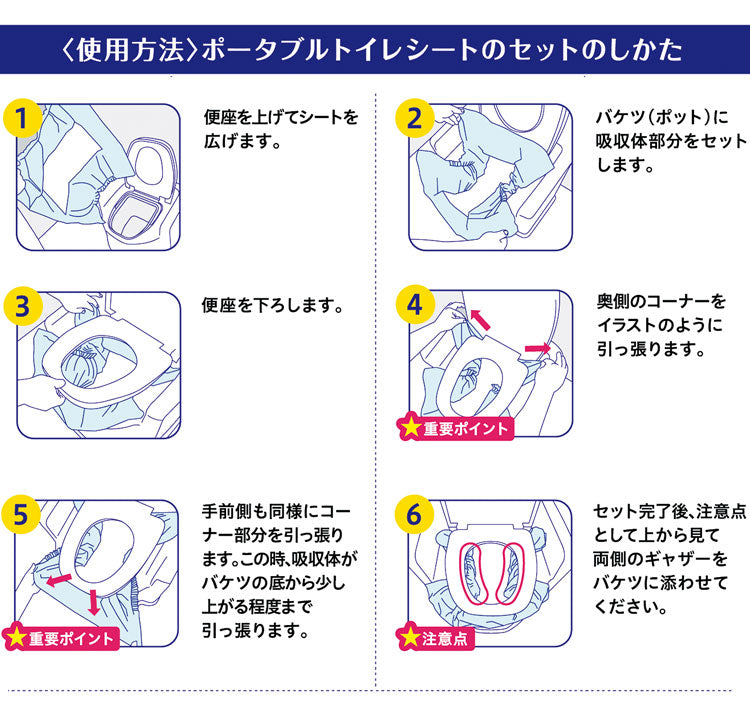 【2個セット】ミナラーク ポータブルトイレシート 30枚入り 使い捨て ポータブルトイレ 簡易トイレ 簡易便所 シート 介護 高齢 老人 防災 災害 断水 防災グッズ 備蓄 日本製 国産 MRK-003