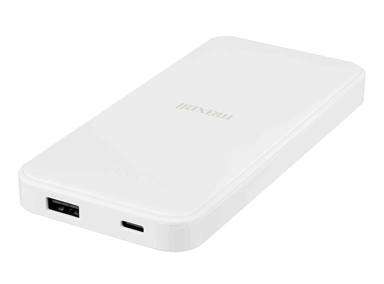 maxell マクセル PD対応半固体モバイルバッテリー 20W 10000mAh 大容量 長寿命 半固体電池 モバイル充電器 USB タイプC PSE適合 安全 発火防止 機内持ち込み可 MPC-CSSB10000PD ブラック ホワイト