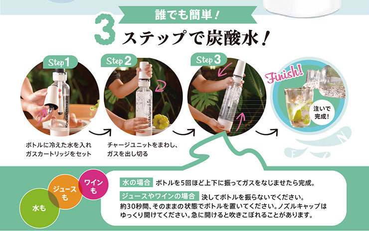 カートリッジ5本付き ソーダスパークルマルチ 炭酸水 スターターキット MS2-1 炭酸水メーカー ソーダーメーカー 炭酸水製造機 ガスカートリッジ