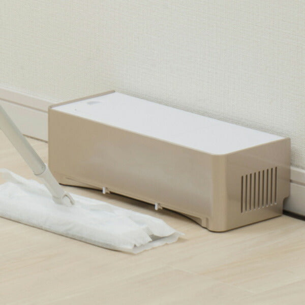 電気ちりとり ZN-DP24-WH 電動ちり取り フロアワイパー用掃除機 吸引 コンパクト 吸い取り 紙パック式 床掃除