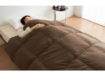 プリマロフト 2層式掛け布団 ダブル 190×210cm 2層式キルト 人工羽毛 洗える 洗濯可 軽量 ループ付 保温 暖かい あったか 快眠 二層 掛布団 羽毛 羽毛布団 アイボリー ブラウン ネイビー PRIMALOFT