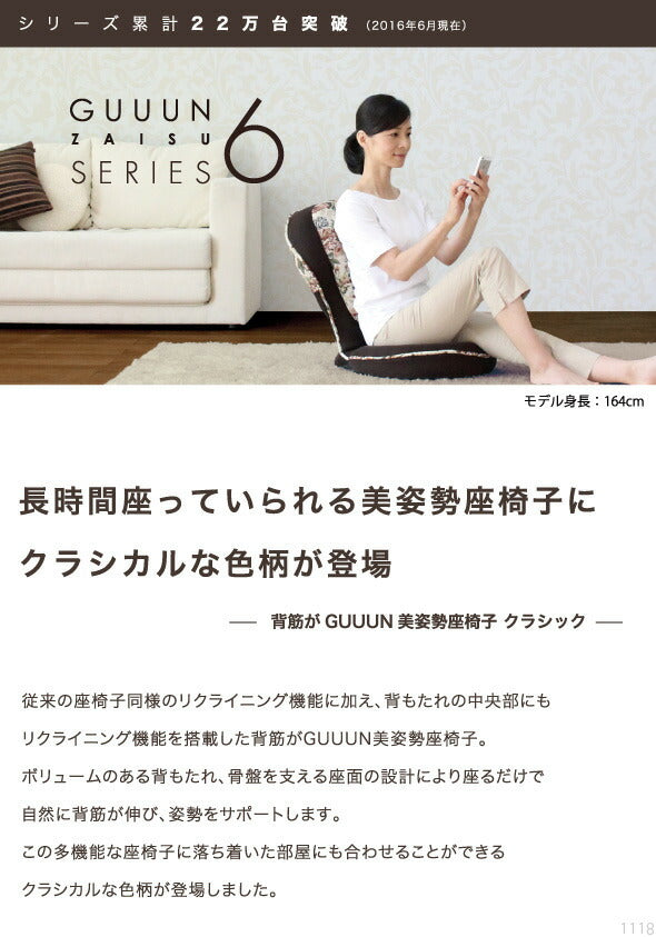 背筋がGUUUN 美姿勢座椅子 クラシック 座椅子 リクライニング ストレッチ 骨盤座椅子 イス チェア ドリーム 0070-2822