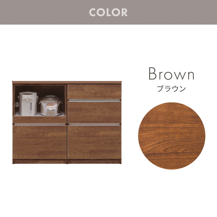 キッチンカウンター 120 幅120 高さ93 引き出し3杯 オープンスライド 完成品 国産 開梱設置無料 日本製 レンジ台 カウンター テーブル 食器棚 キッチンボード 引き出し(代引不可)