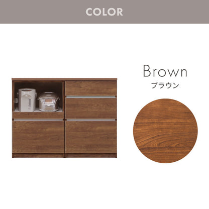 キッチンカウンター 120 幅120 高さ93 引き出し3杯 オープンスライド 完成品 国産 開梱設置無料 日本製 レンジ台 カウンター テーブル 食器棚 キッチンボード 引き出し(代引不可)