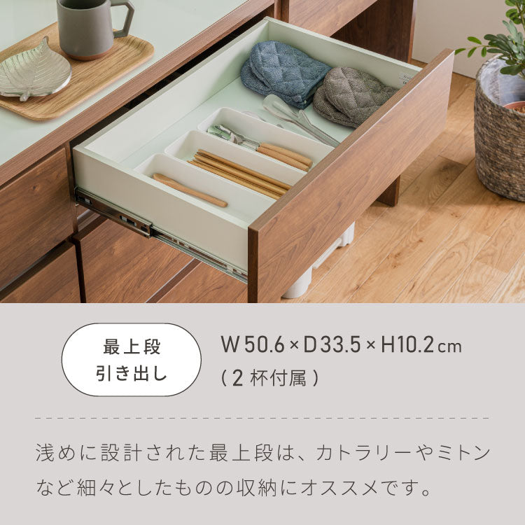 キッチンカウンター 120 幅120 高さ93 引き出し6杯 完成品 国産 開梱設置無料 日本製 レンジ台 カウンター テーブル 食器棚 キッチンボード 引き出し(代引不可)