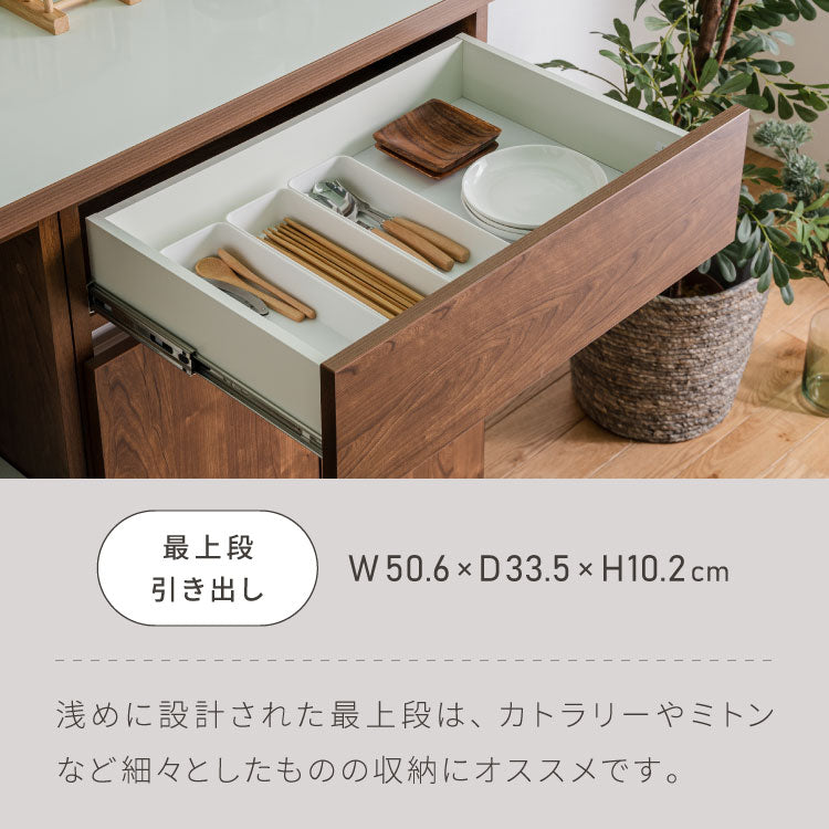 キッチンカウンター 120 幅120 高さ93 開き扉 オープンスライド 完成品 国産 開梱設置無料 日本製 レンジ台 カウンター テーブル 食器棚 キッチンボード 引き出し(代引不可)