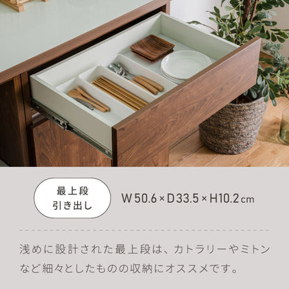 キッチンカウンター 120 幅120 高さ93 開き扉 オープンスライド 完成品 国産 開梱設置無料 日本製 レンジ台 カウンター テーブル 食器棚 キッチンボード 引き出し(代引不可)