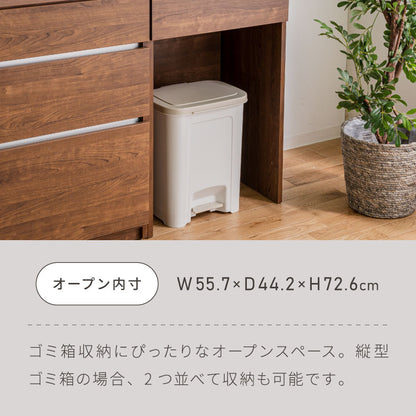 キッチンカウンター 180 幅180 高さ93 引き出し6杯 ダストボックス ゴミ箱 完成品 国産 開梱設置無料 日本製 レンジ台 カウンター テーブル 食器棚 キッチンボード(代引不可)