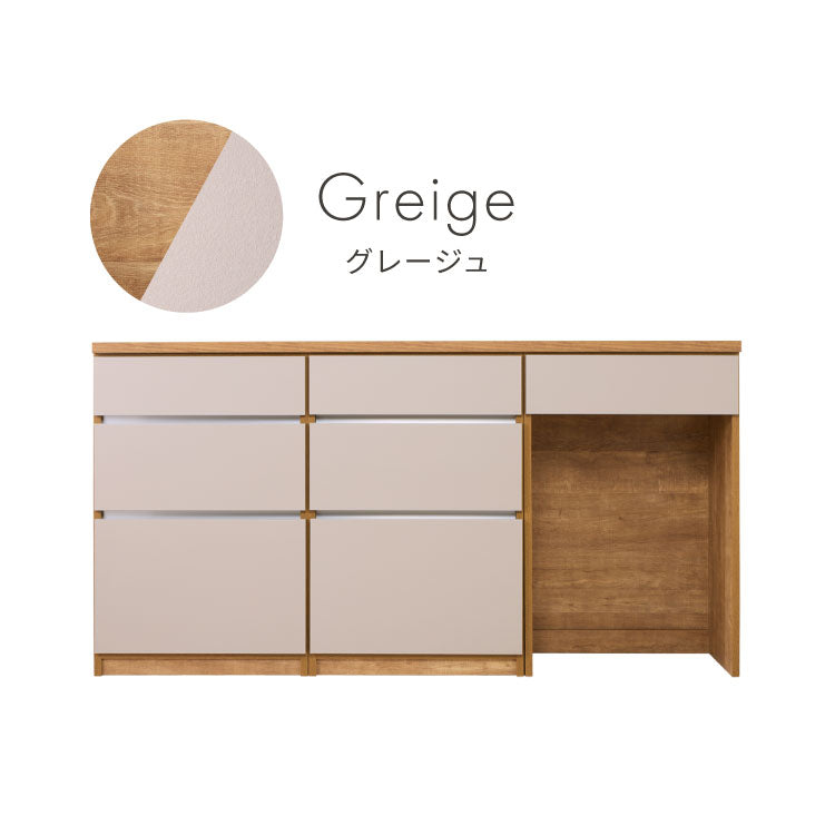 キッチンカウンター 180 幅180 高さ93 引き出し6杯 ダストボックス ゴミ箱 完成品 国産 開梱設置無料 日本製 レンジ台 カウンター テーブル 食器棚 キッチンボード(代引不可)