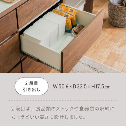 キッチンカウンター 60 幅60 高さ93 引き出し3杯 完成品 国産 日本製 大川家具 レンジ台 カウンター テーブル 食器棚 キッチンボード 引き出し 大容量(代引不可)