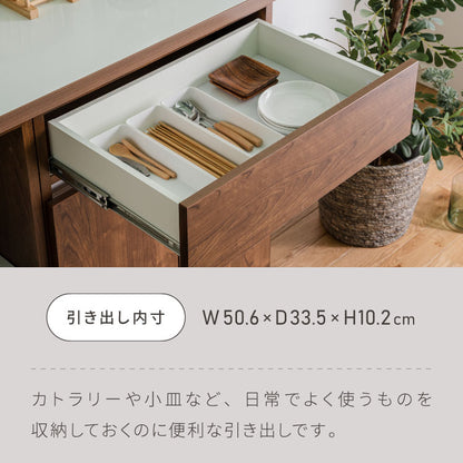 キッチンカウンター 60 幅60 高さ93 開き扉 完成品 国産 日本製 大川家具 レンジ台 カウンター テーブル 食器棚 キッチンボード 引き出し 大容量(代引不可)