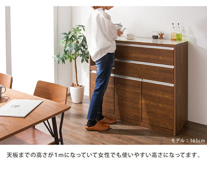 キッチンカウンター 幅120cm 【国産 大川家具 開梱設置無料 完成品】 レンジ台 レンジラック 食器棚 キッチンワゴン (代引不可)