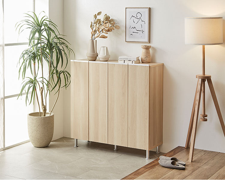 シューズボックス ロータイプ 幅100cm 【国産 大川家具 完成品】 シューズラック 靴収納 靴箱 完成品 下駄箱 玄関収納 シューズラック ラック 収納家具 玄関 シューズBOX 日本製(代引不可)