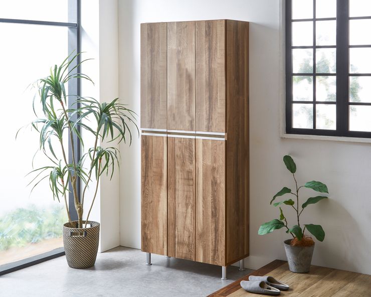 シューズボックス ハイタイプ 幅75cm 【国産 大川家具 完成品】 板戸 シューズラック 靴収納 靴箱 完成品 下駄箱 玄関収納 シューズラック ラック 収納家具 玄関 シューズBOX 日本製(代引不可)