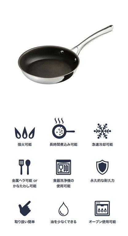 CORELLE コレール フライパン 20cm 10年保証 IH対応 ガス火OK フッ素不使用 PFOA PFAS フリー 強火調理 金属ツール オーブン DuraNano デュラナノ CSFP20SV ドウシシャ DOSHISHA