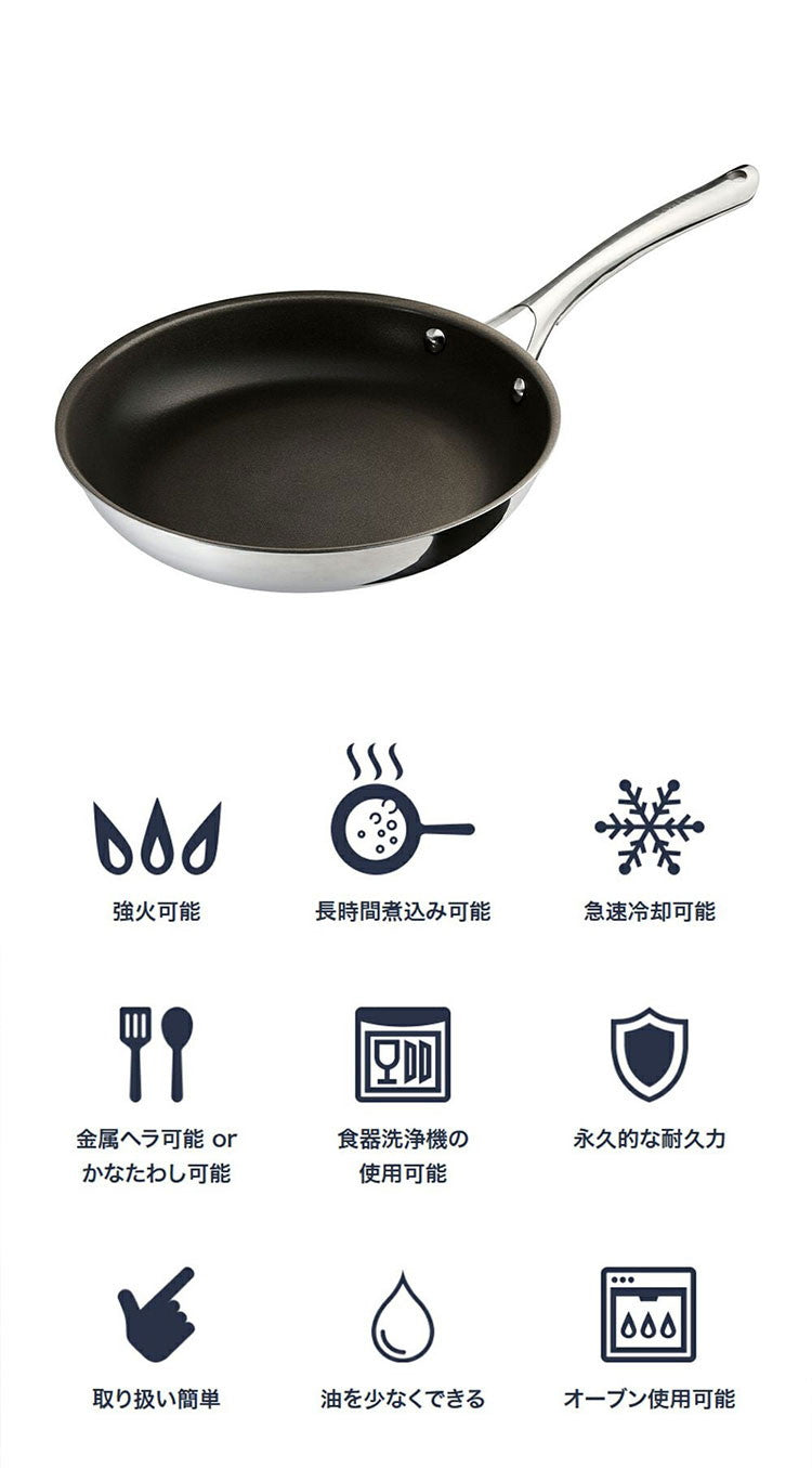 CORELLE コレール フライパン 26cm 10年保証 IH対応 ガス火OK フッ素不使用 PFOA PFAS フリー 強火調理 金属ツール オーブン DuraNano デュラナノ CSFP26SV ドウシシャ DOSHISHA