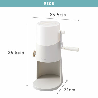 手動ふわふわとろ雪かき氷器 製氷カップ2個付き レシピ付き 手動 手回し とろ雪 かき氷器 かき氷機 氷かき器 ライトグレー IS-TY-B5GY ドウシシャ DOSHISHA