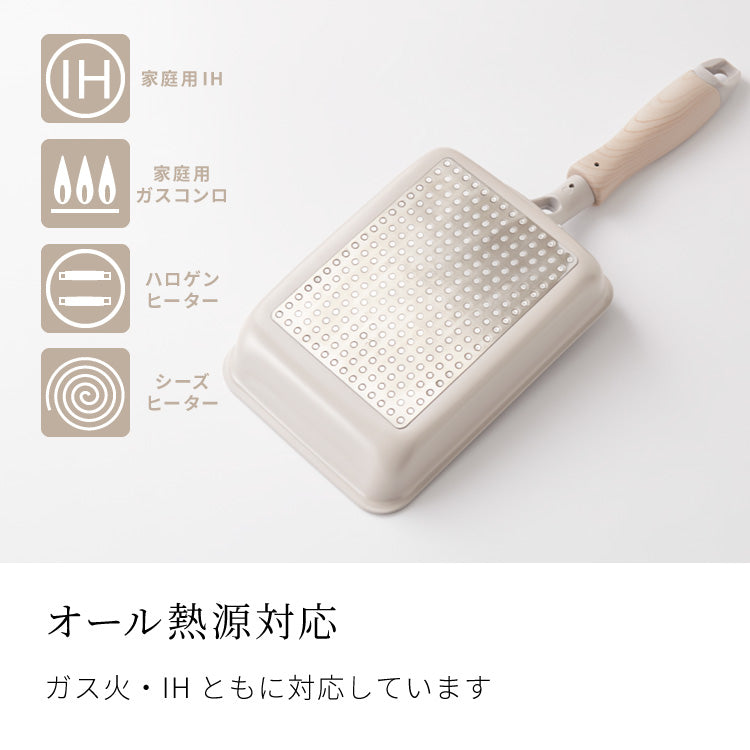 限定デザイン evercook エバークック 玉子焼きフライパン IH対応 ガス火OK 500日保証 軽量モデル 新型 ウォームグレー 取っ手付き pfoaフリー お手入れ簡単 軽い 焦げ付かない【送料無料】