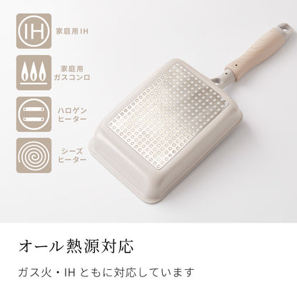 限定デザイン evercook エバークック 玉子焼きフライパン IH対応 ガス火OK 500日保証 軽量モデル 新型 ウォームグレー 取っ手付き pfoaフリー お手入れ簡単 軽い 焦げ付かない【送料無料】