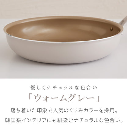 限定デザイン evercook エバークック フライパン 26cm IH対応 ガス火OK 500日保証 軽量モデル 新型 ウォームグレー 取っ手付き pfoaフリー お手入れ簡単 軽い 焦げ付かない【送料無料】