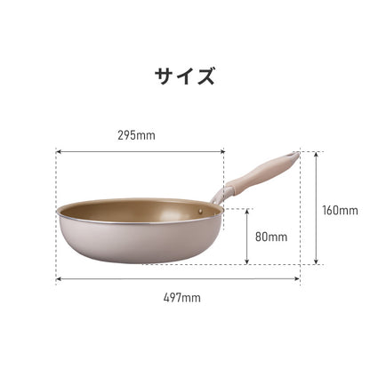 限定デザイン evercook エバークック フライパン 28cm深型 IH対応 ガス火OK 500日保証 軽量モデル 新型 ウォームグレー 取っ手付き pfoaフリー お手入れ簡単 軽い 焦げ付かない【送料無料】