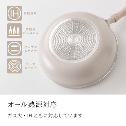 限定デザイン evercook エバークック フライパン 28cm深型 IH対応 ガス火OK 500日保証 軽量モデル 新型 ウォームグレー 取っ手付き pfoaフリー お手入れ簡単 軽い 焦げ付かない【送料無料】