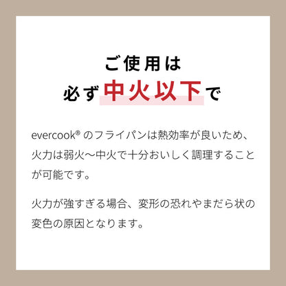 限定デザイン evercook エバークック フライパン 28cm深型 IH対応 ガス火OK 500日保証 軽量モデル 新型 ウォームグレー 取っ手付き pfoaフリー お手入れ簡単 軽い 焦げ付かない【送料無料】